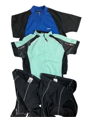 Kids Cycling Shorts & Jersey Bundle Youth Sz 12 Garneau Funkier Padded Athletic